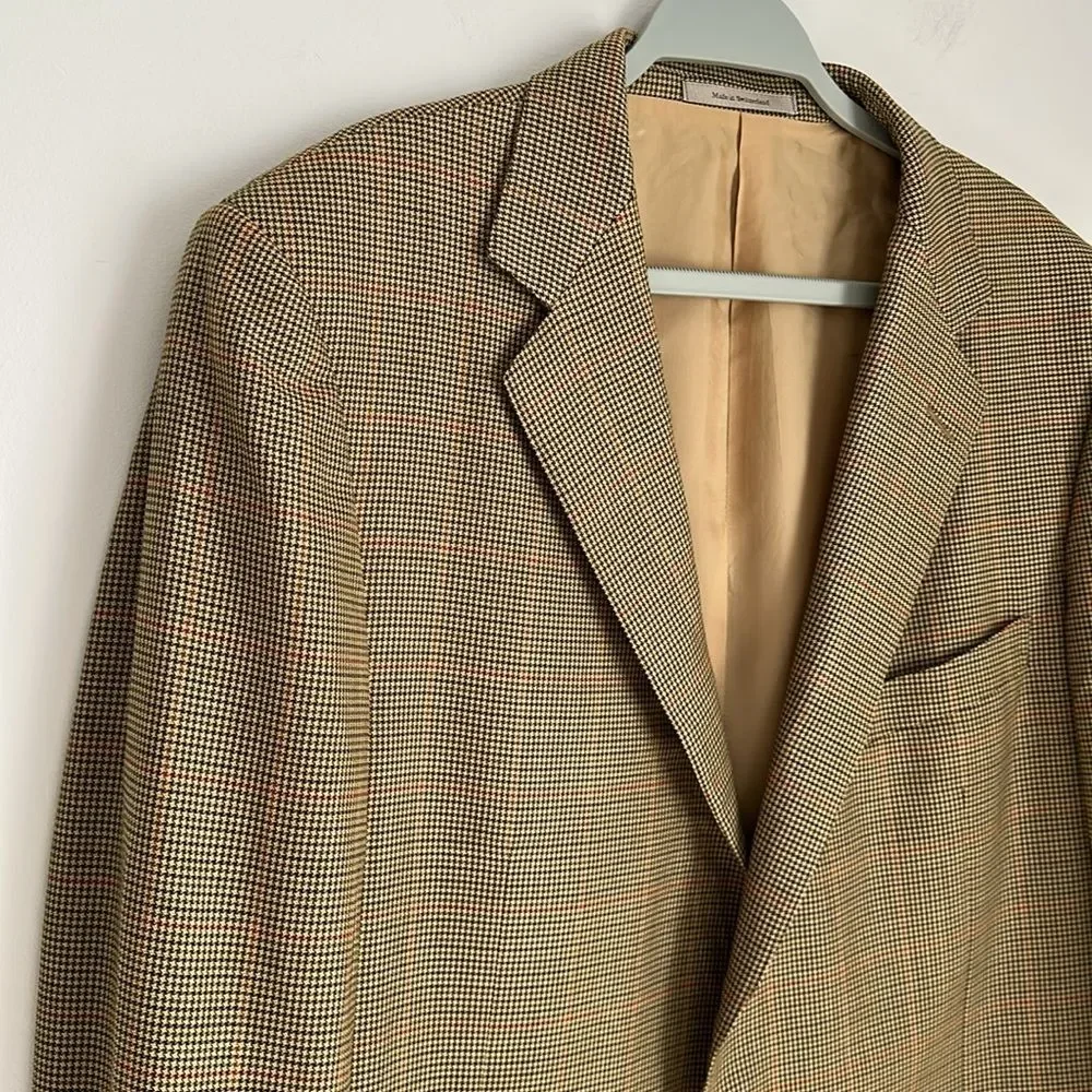 VTG Ermenegildo Zegna Su Misura Wool Sport Coat Blazer Made in Switzerland 42R